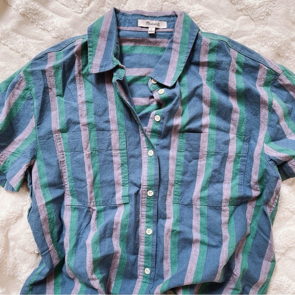 Madewell Cropped Boxy Striped Beachside Shirt - Picture 5 of 7